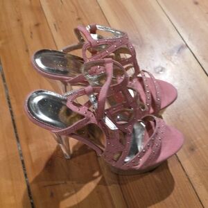 Liliana Pink Heels with Silver Details